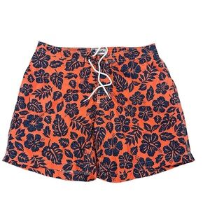 Trunks Surf & Swim Co Orange Hibiscus Swim Trunks 7” Shorts Mesh Lining Men’s XL